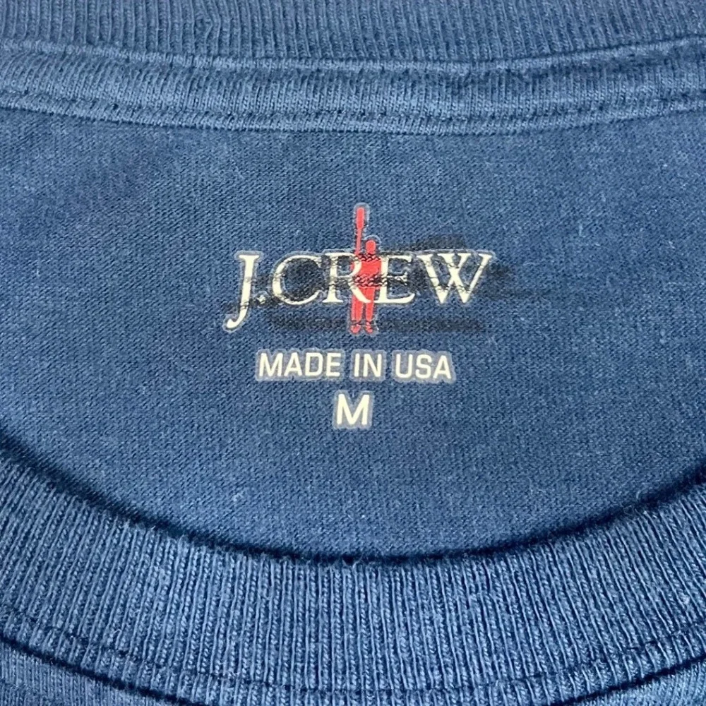 J.Crew Oarsmen Mens Medium Crew Neck Short Sleeve T‎ Shirt Navy Made USA Cotton